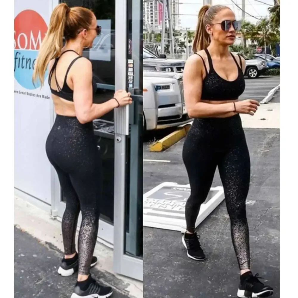 Beyond Yoga Alloy Ombre High Waisted Legging Small Iridescent Sparkle Celeb JLo